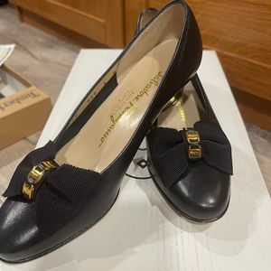 Size 4 navy blue Salvatore Ferragamo shoes